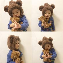 Load image into Gallery viewer, くまさん　うさぎさんもこもこ帽子　ベビーキャップ　くま　韓国 - W select  baby kids
