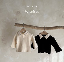 Load image into Gallery viewer, 【初回ご予約割引価格】french ribbed collar T　韓国子供服　pants　女の子　男の子　エリ　Aosta　Wselect　【予約】 - W select  baby kids
